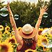 Woman with hands lifted represent praising God for being created purposefully