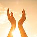 Image of raised hands illustrate praise, thankfulness and gratitude