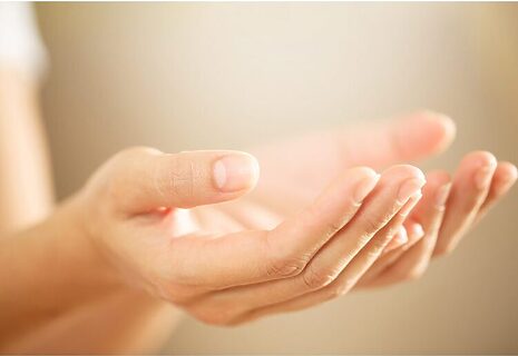 Prayer hands represent thanking God for rescuing His people